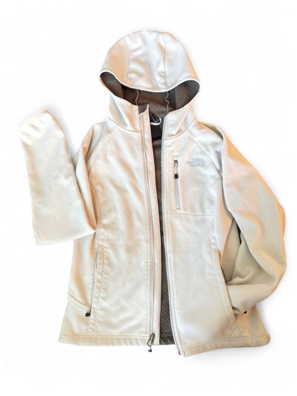 The North Face Cream Hooded Fleece Jacket